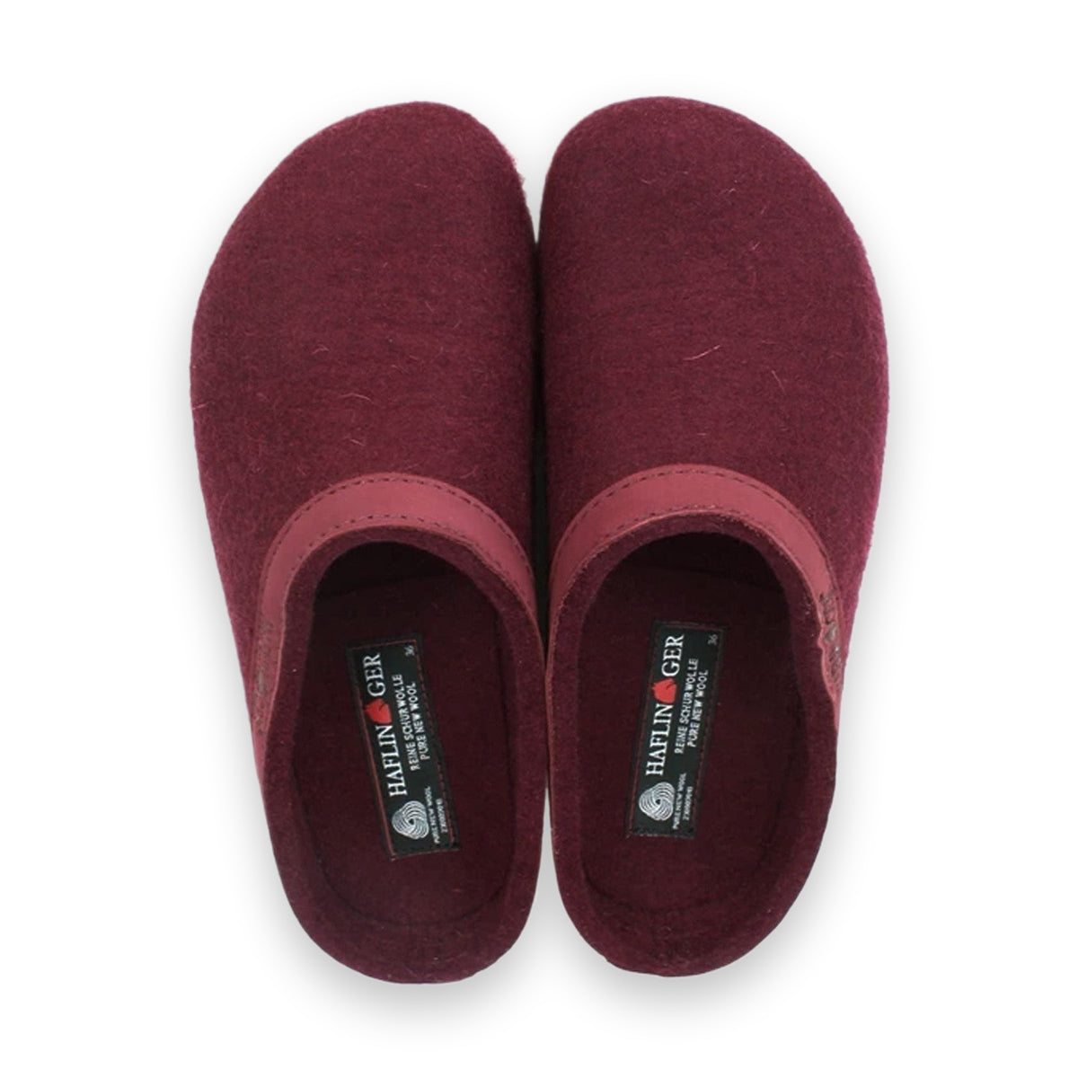 Haflinger Torben sabot unisex in feltro di lana — dettaglio suola
