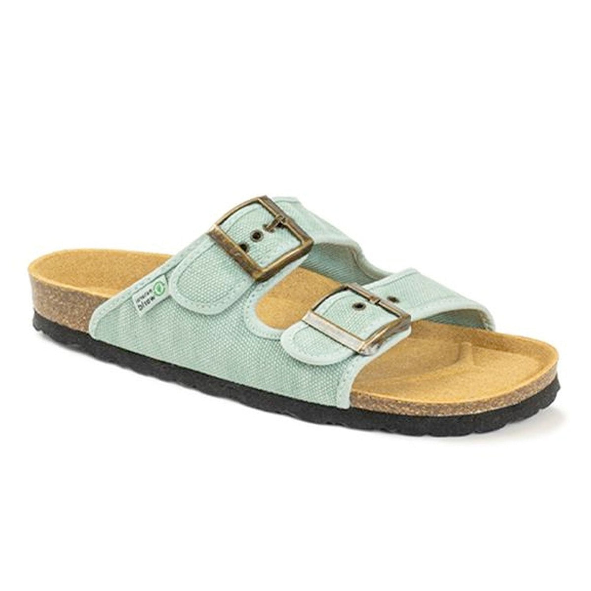 Sandalo Natural World Tropic unisex a due fasce in cotone organico con plantare in sughero vista laterale