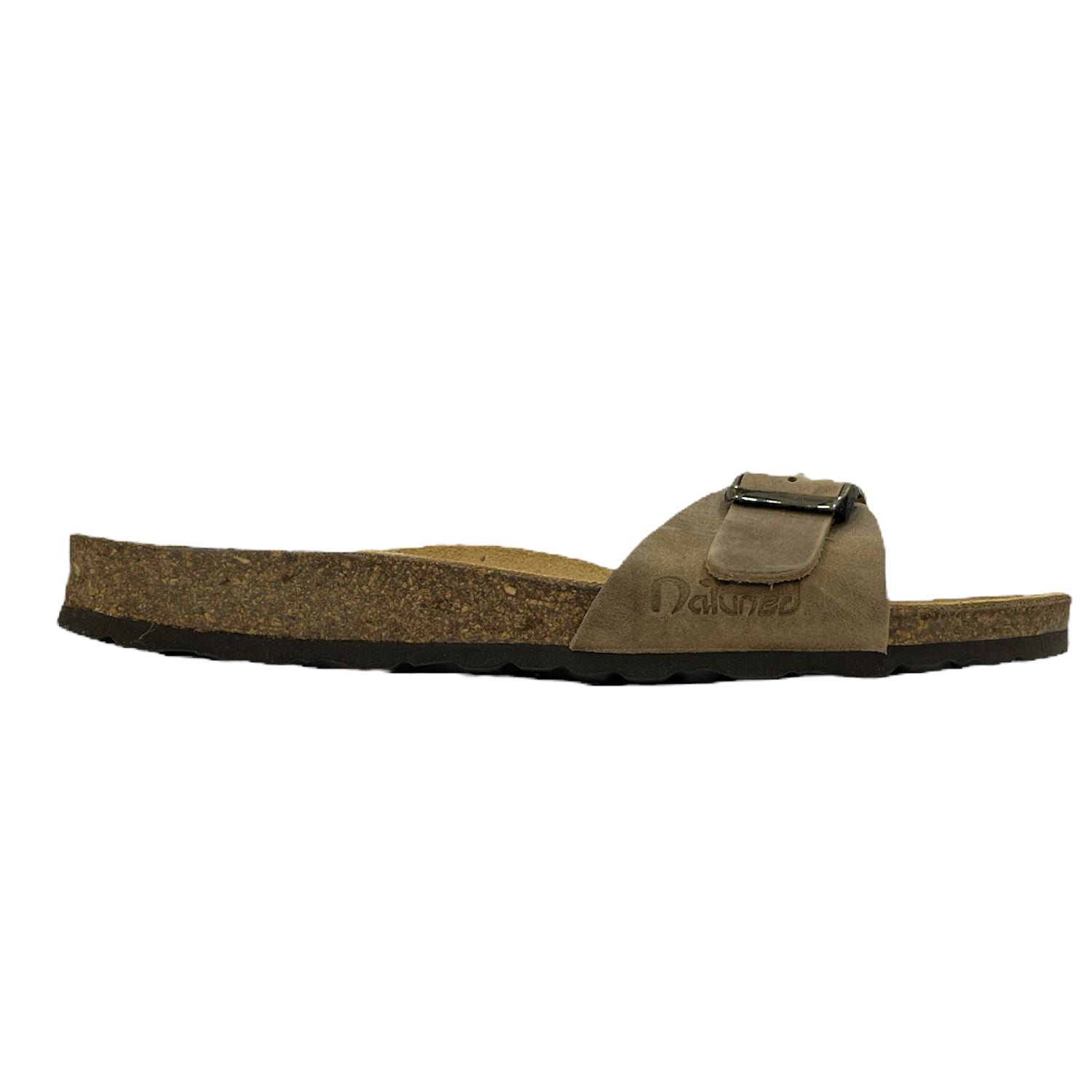 CH17-CUOIO Sandalo a fascia larga da donna e da uomo NATUNED con fibbia regolabile plantare in lattice anatomico comfort