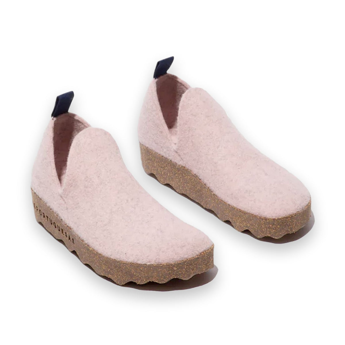 Asportuguesas City scarpa slip-on unisex in feltro di lana — dettaglio tirante sul tallone