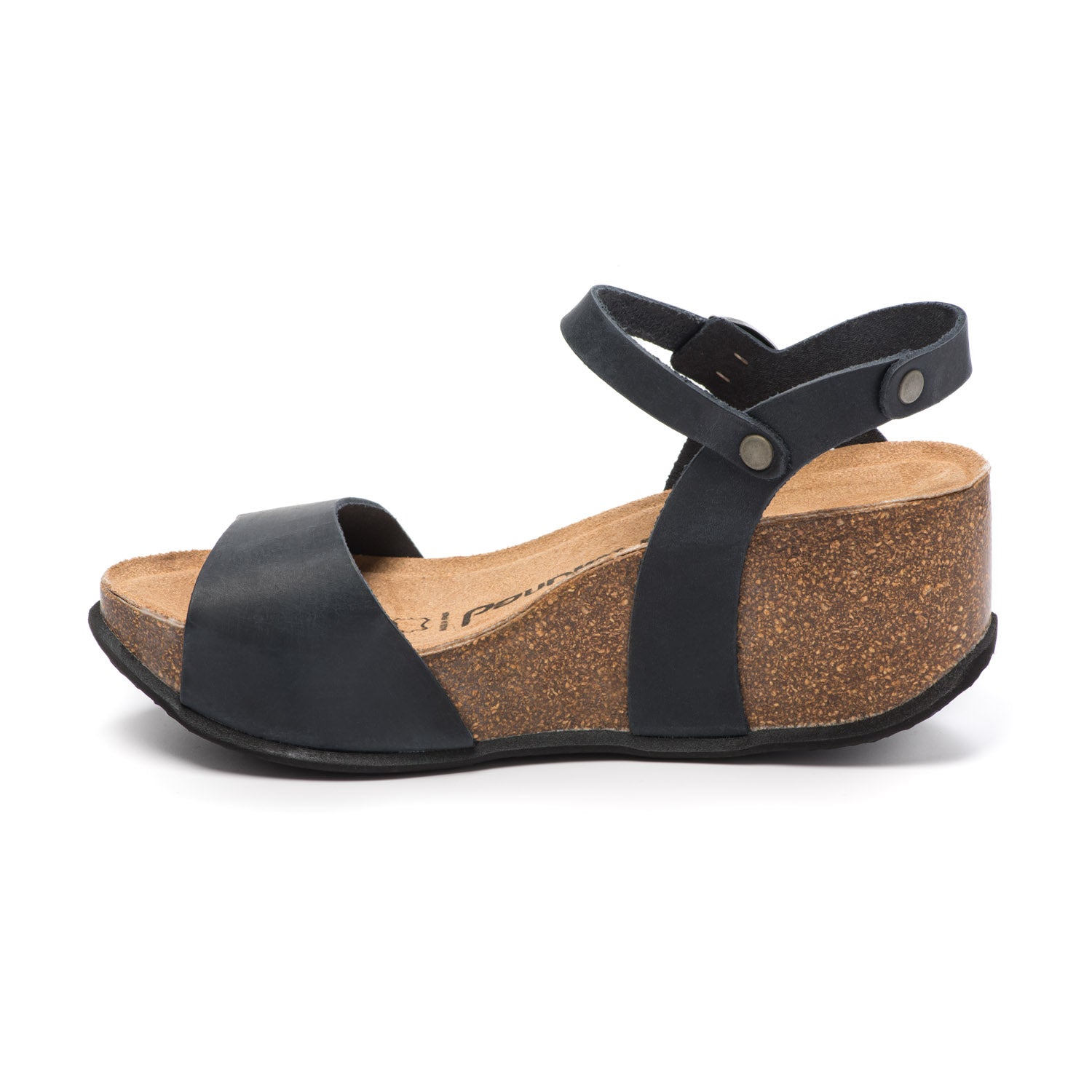 CH10 - NATUNED Sandalo a fascia larga con cinturino regolabile e zeppa da donna plantare in lattice anatomico comfort