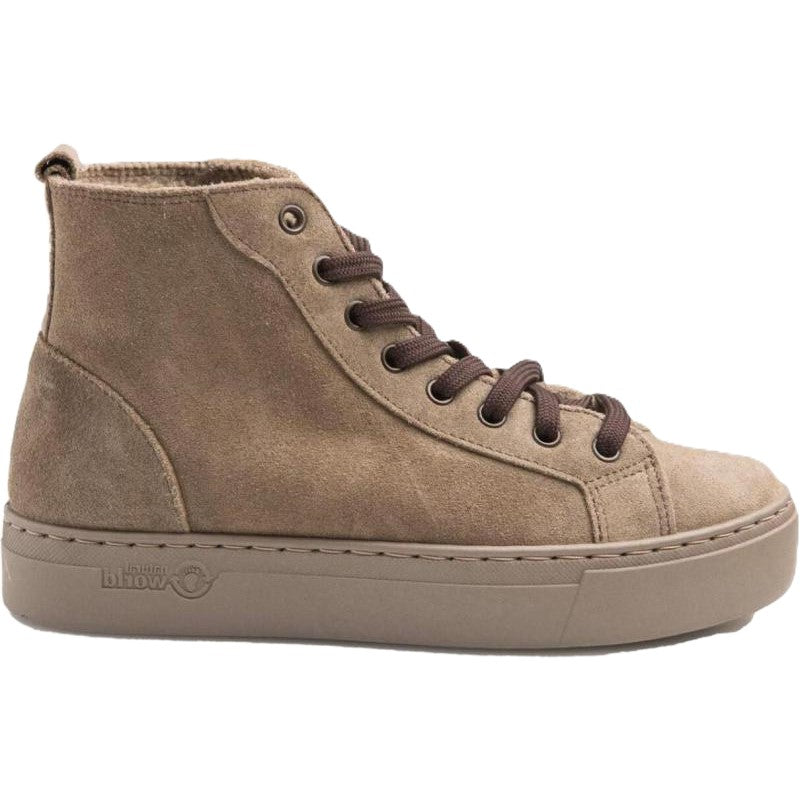 Stivaletto Natural World Vieira donna in pelle scamosciata con fodera in lana vista laterale