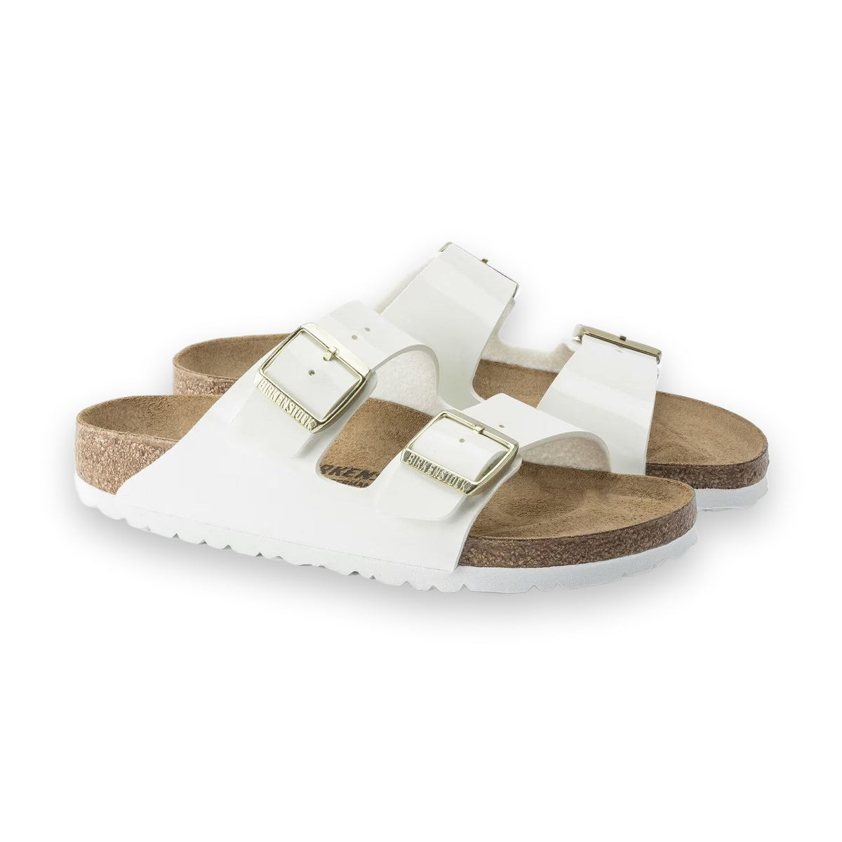 Inquadratura del design a due fasce del sandalo Birkenstock Arizona Donna.