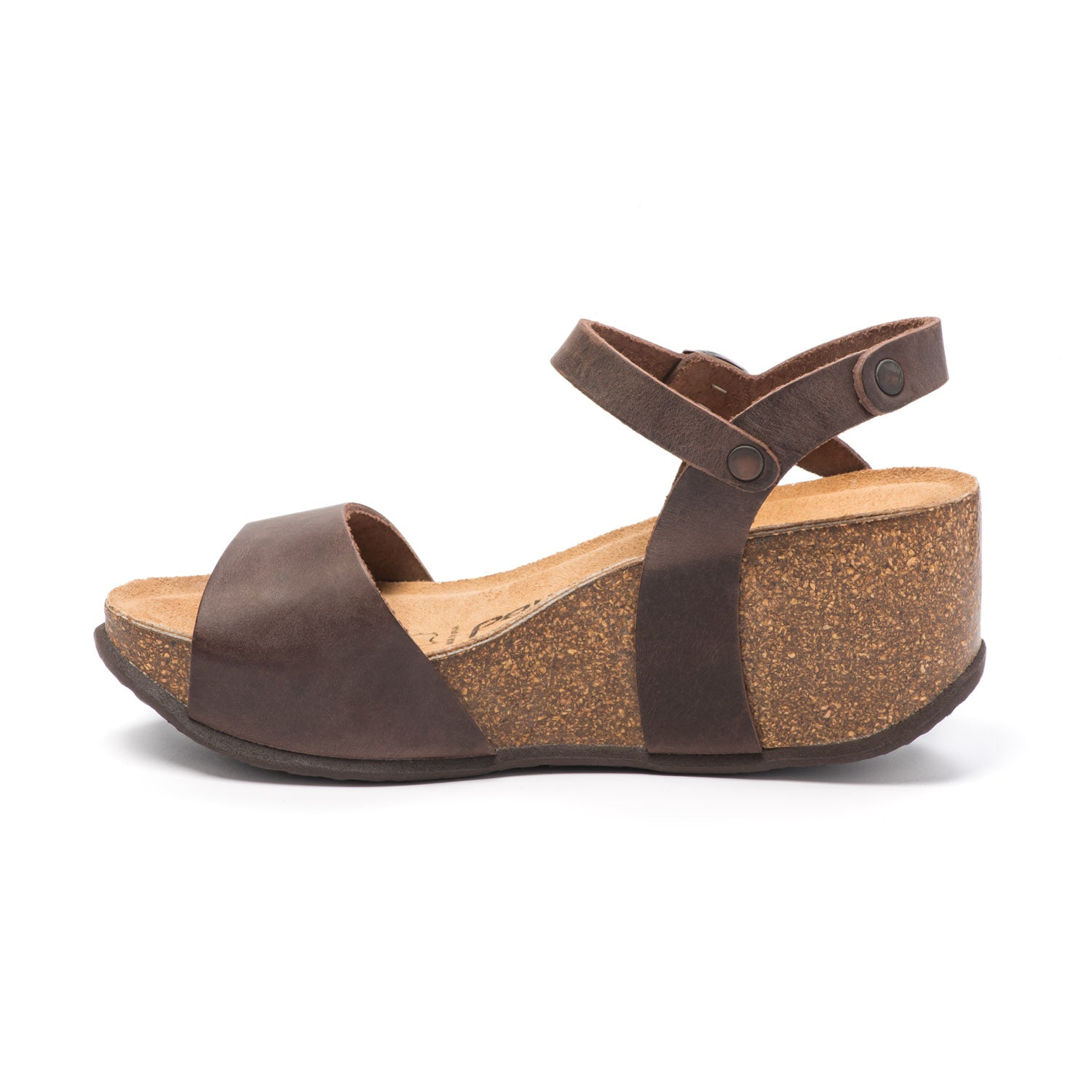 CH10 - NATUNED Sandalo a fascia larga con cinturino regolabile e zeppa da donna plantare in lattice anatomico comfort