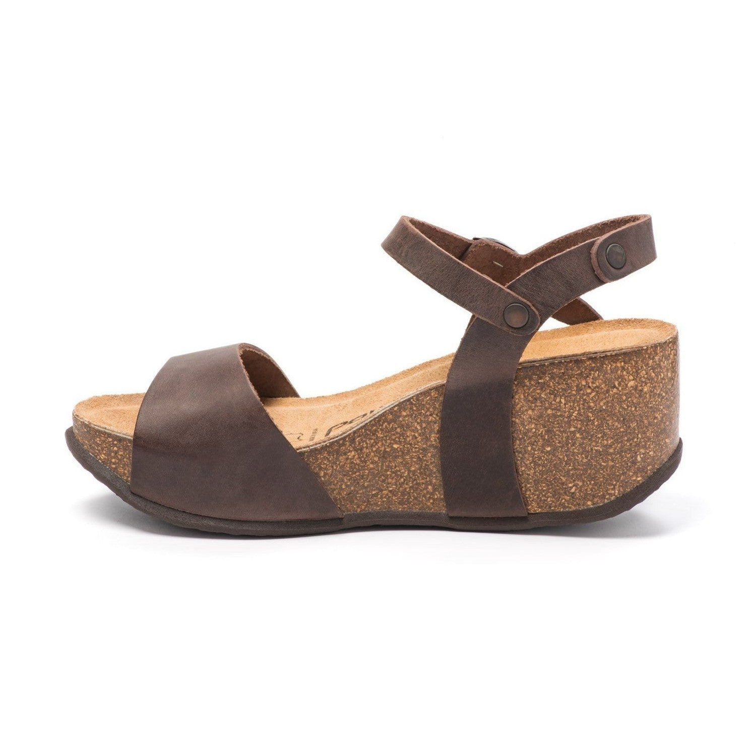 CH10 - NATUNED Sandalo a fascia larga con cinturino regolabile e zeppa da donna plantare in lattice anatomico comfort