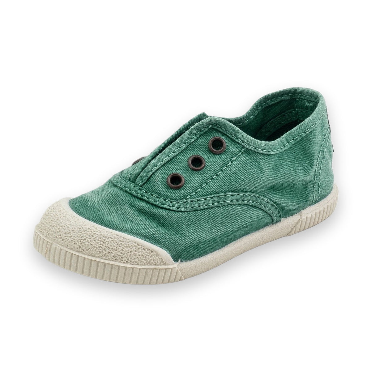 Natural World Hoak slip-on bambino in cotone organico — vista tre quarti