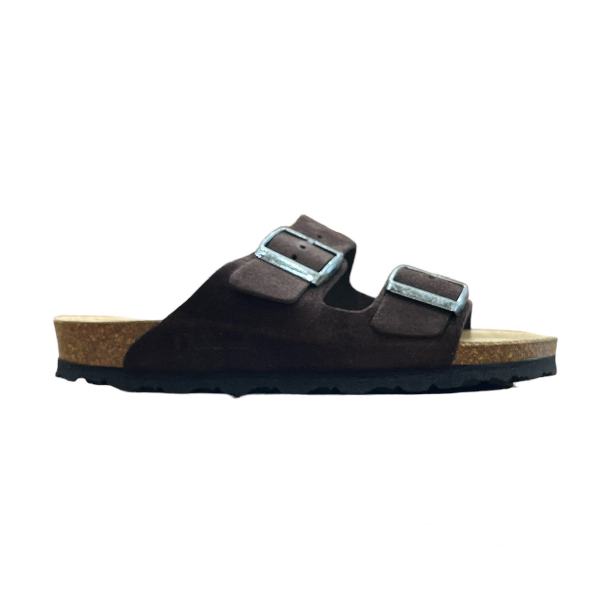 CH05 VELOUR - Sandalo a due fasce in pelle con cinturino regolabile da donna e da uomo NATUNED