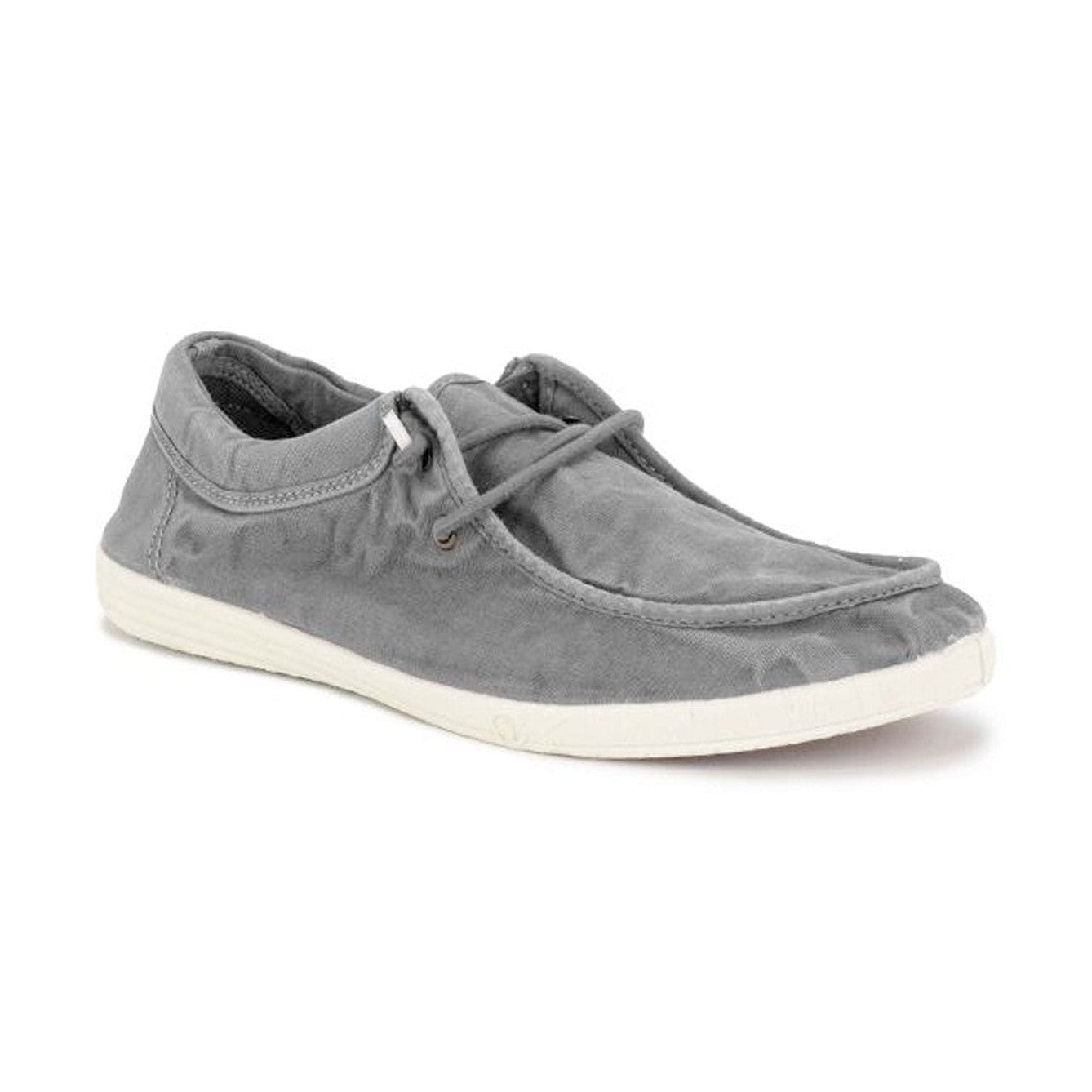 Slip on Natural World Old Wallabi uomo in cotone organico finitura vintage Old stile Wallabee vista laterale
