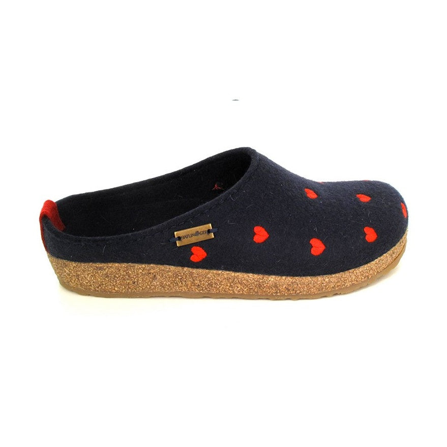 Haflinger Cuoricini Donna Sabot In Feltro Lana Cotta