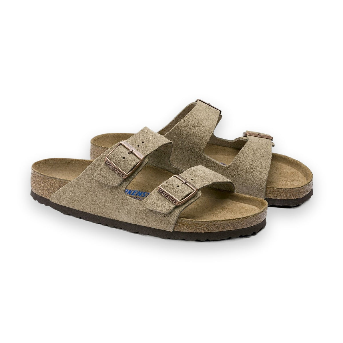 Pelle scamosciata morbida e traspirante con fibbie metalliche regolabili Birkenstock Arizona