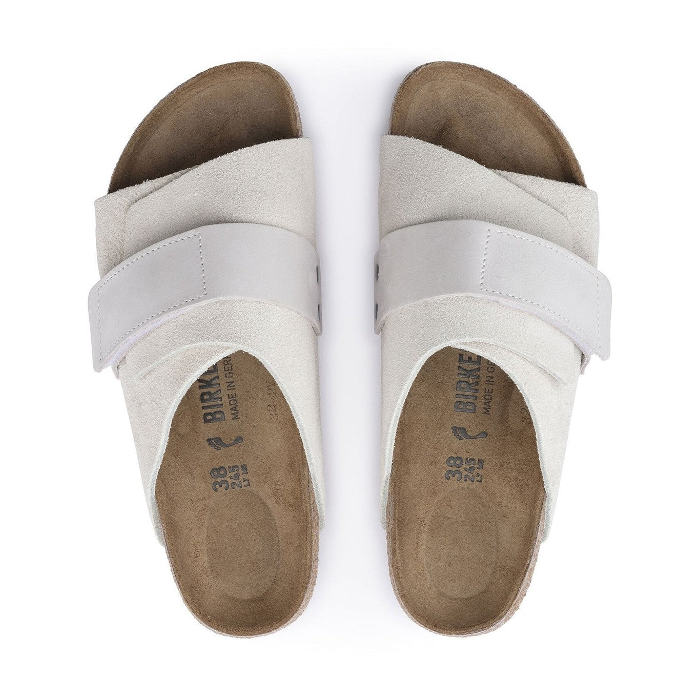 Pelle scamosciata morbida combinata con nabuk naturale e suola EVA Birkenstock Kyoto donna