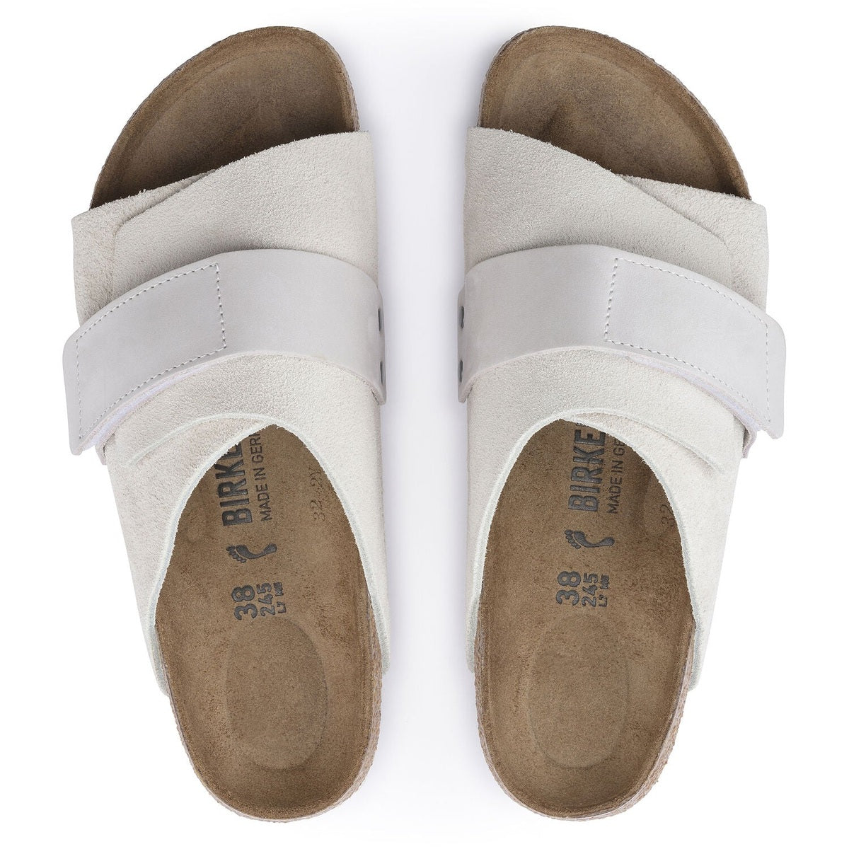 Pelle scamosciata morbida combinata con nabuk naturale e suola EVA Birkenstock Kyoto donna