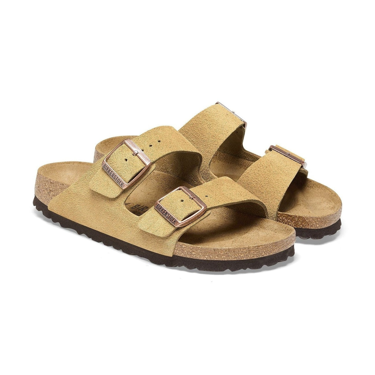 Bordo in sughero naturale e lattice sandalo Birkenstock Arizona scamosciata