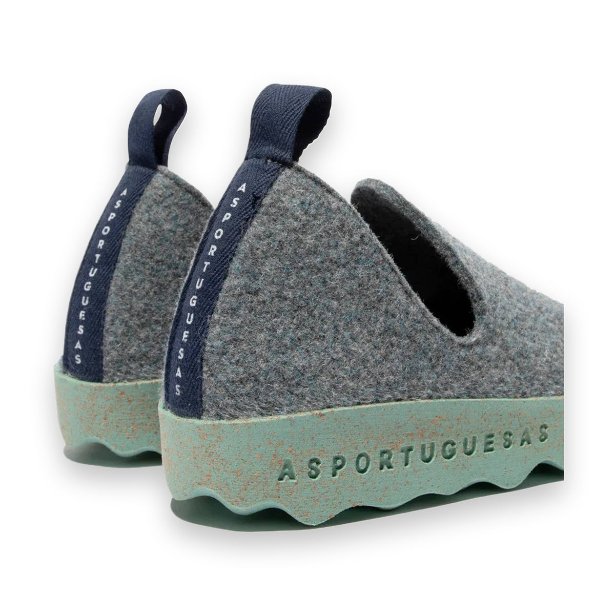 Asportuguesas City scarpa slip-on unisex in feltro di lana — vista frontale ravvicinata