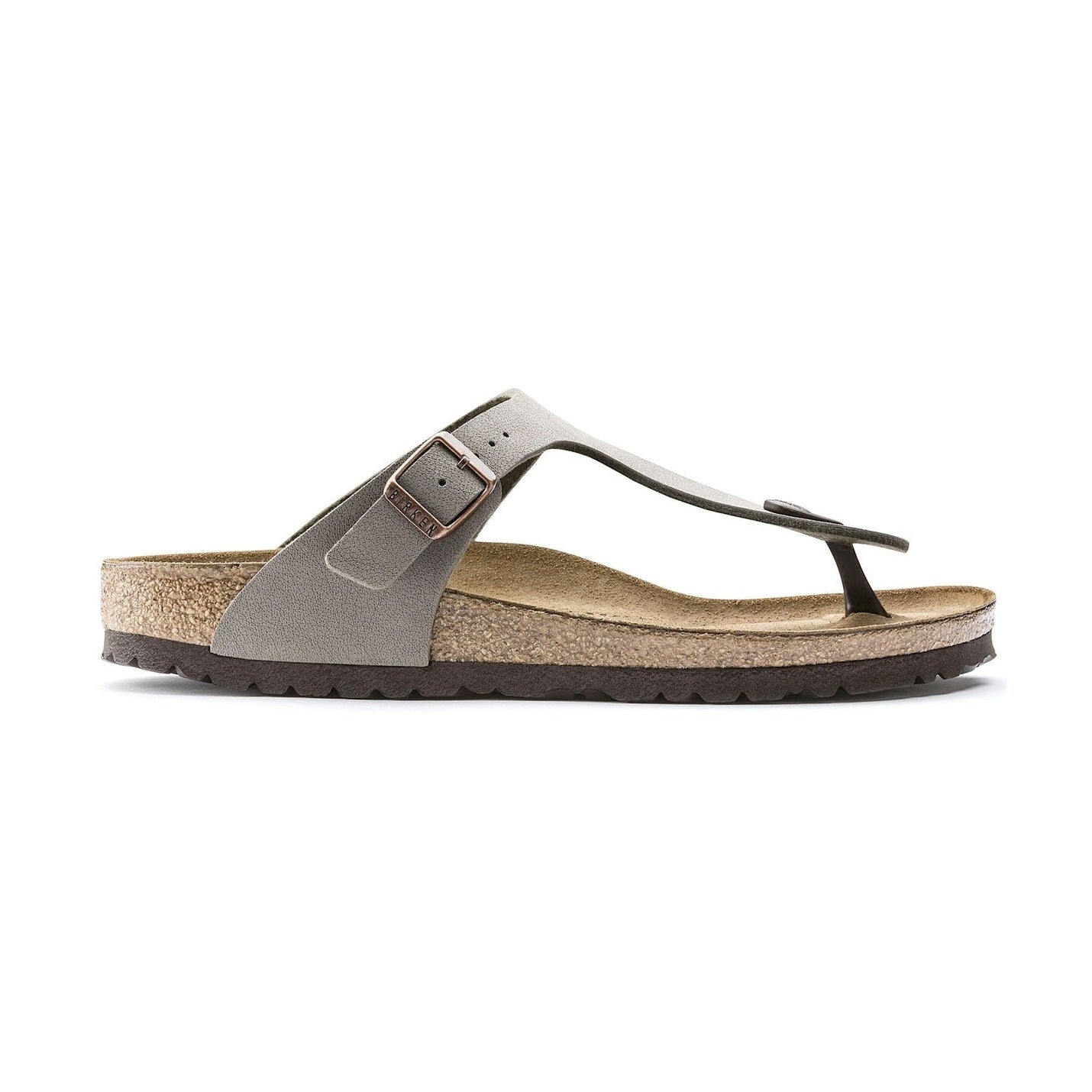 Dettaglio ravvicinato tomaia Birko-Flor con fibbia regolabile Birkenstock Gizeh