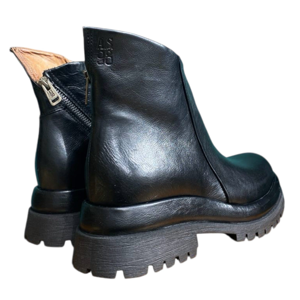 A.S.98 B51215 Donna Stivaletti In Pelle Vintage Artigianale