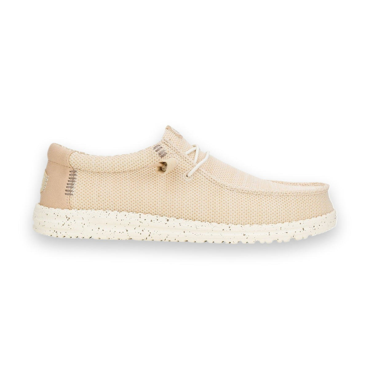 HeyDude Wally Stretch Sox mocassino uomo in tessuto — vista tre quarti