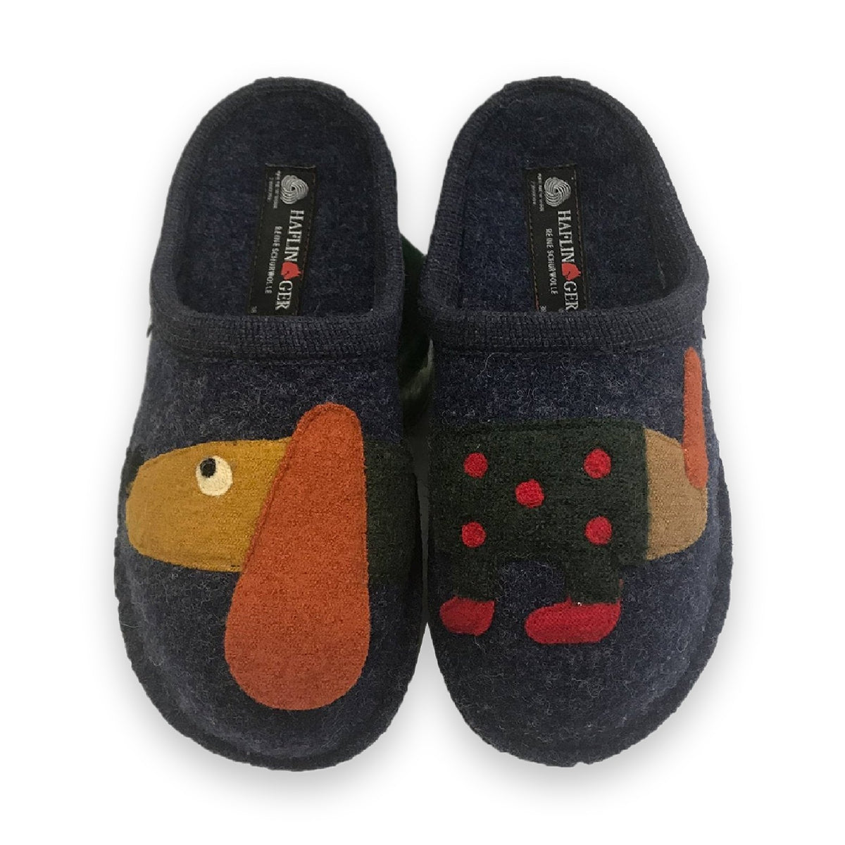 Haflinger Theo sabot unisex in lana cotta — dettaglio suola