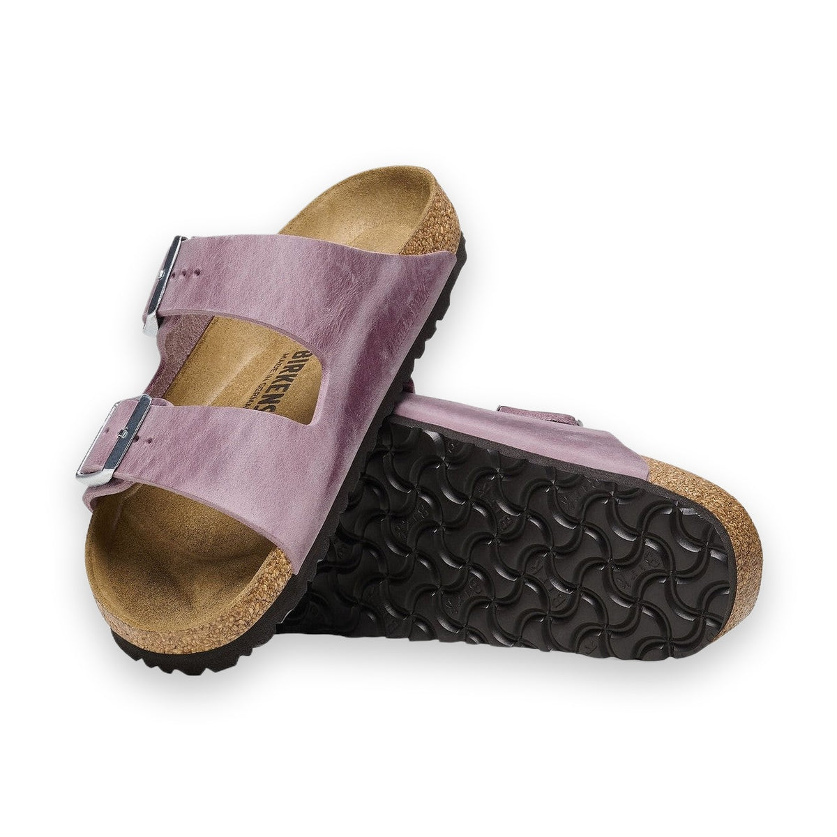 Fibbie metalliche regolabili su cinturini in pelle oliata Birkenstock Arizona donna