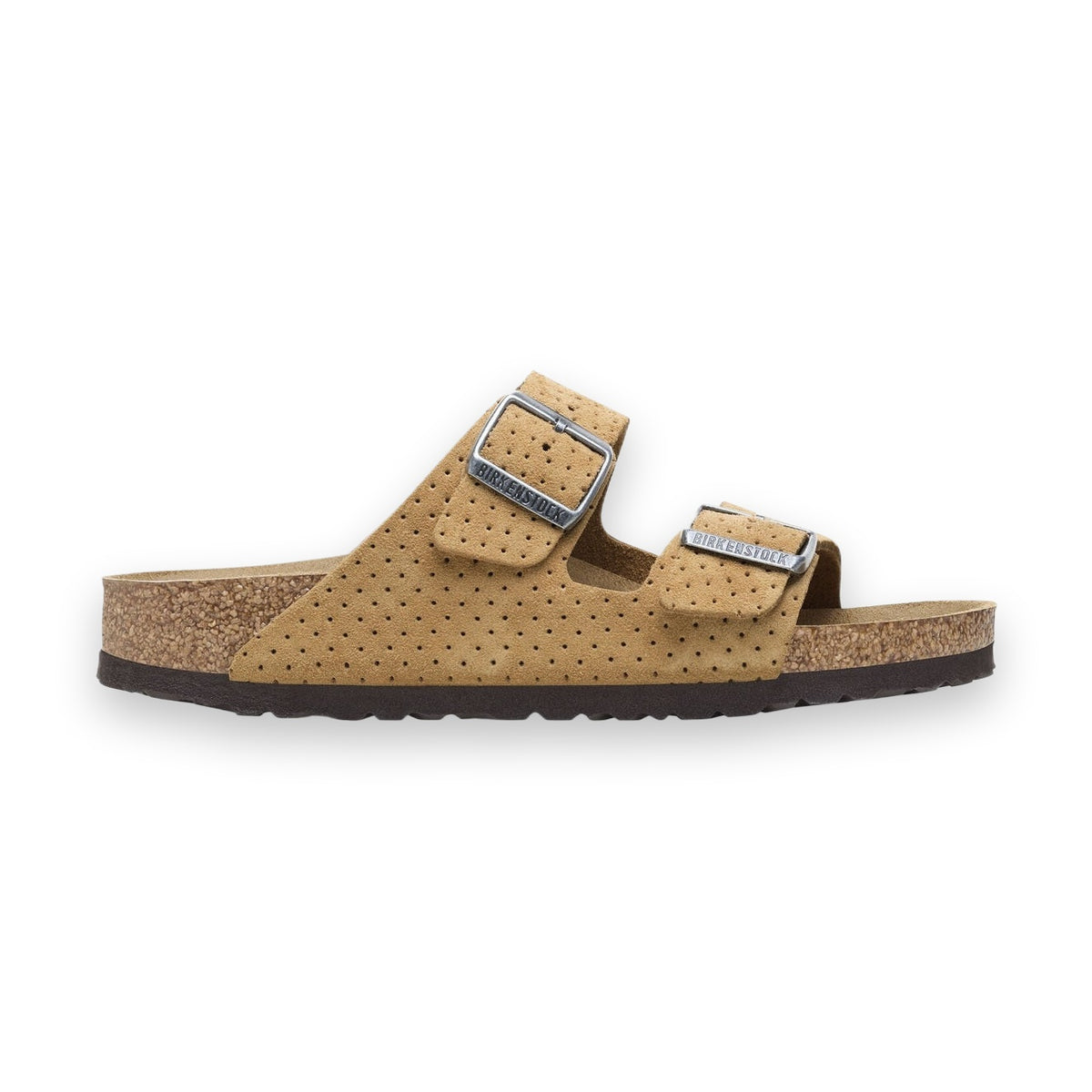 Sandalo Birkenstock Arizona Classic donna in pelle scamosciata goffrata vista laterale