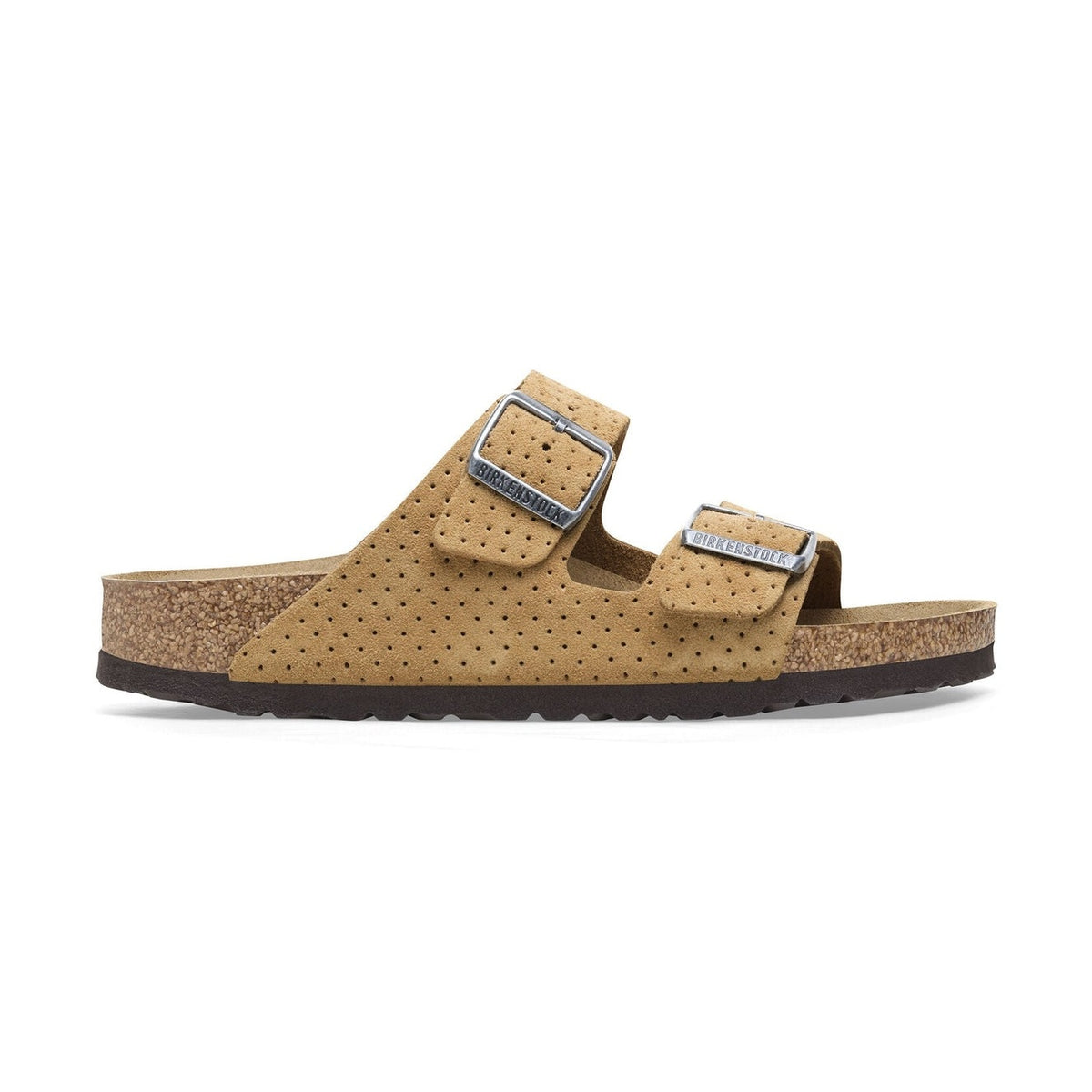 Sandalo Birkenstock Arizona Classic donna in pelle scamosciata goffrata vista laterale