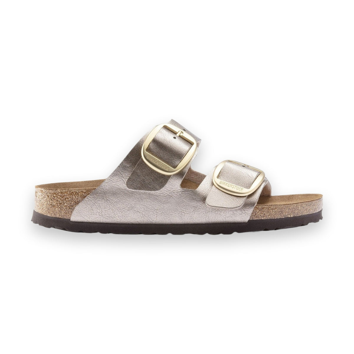 Sottopiede in pelle liscia coordinata con logo Birkenstock visibile all interno.
