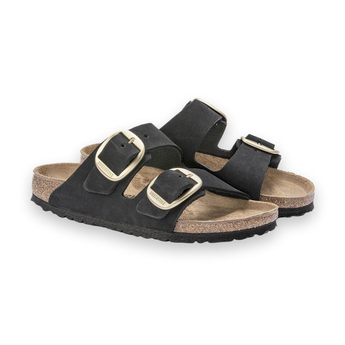 Maxi fibbie ad ardiglione in metallo su tomaia Nubuck vellutata Birkenstock Arizona Big Buckle