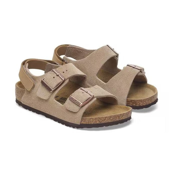 Cinturino tallone con velcro per autonomia e plantare anatomico sughero Birkenstock Milano HL Kids