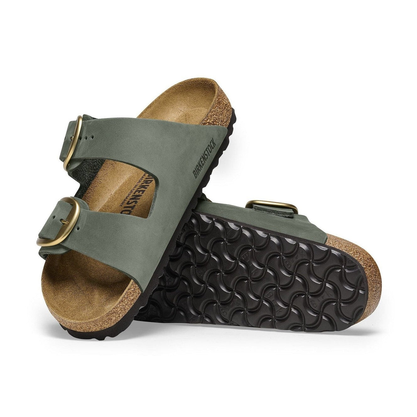 Pelle Nubuck morbida e traspirante tomaia sandalo Birkenstock Arizona Big Buckle donna