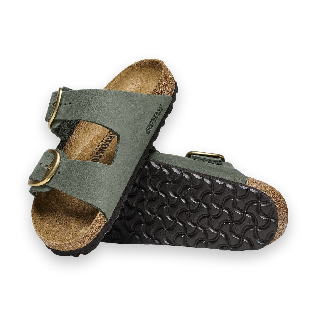 Pelle Nubuck morbida e traspirante tomaia sandalo Birkenstock Arizona Big Buckle donna