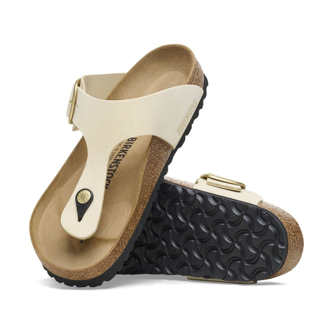 Pelle Nubuck morbida e vellutata con texture naturale Birkenstock Gizeh Big Buckle