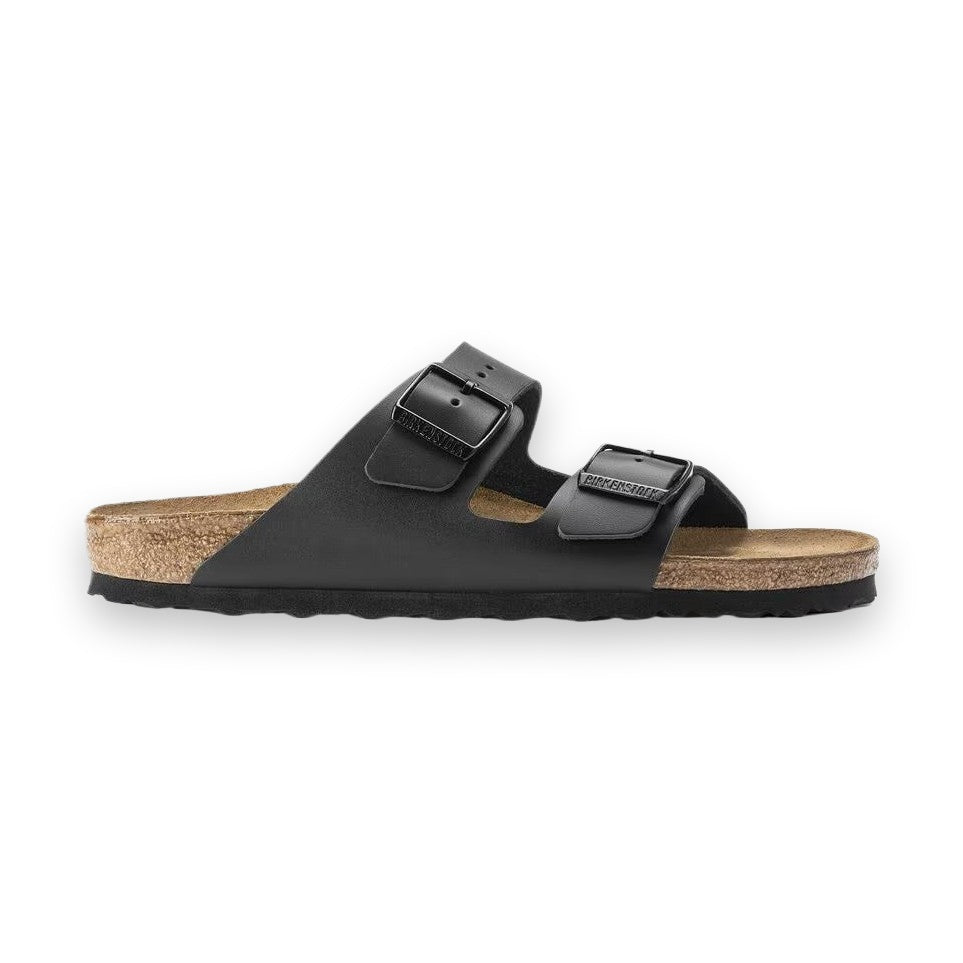Sandalo Birkenstock Arizona unisex in pelle naturale liscia due fasce vista laterale
