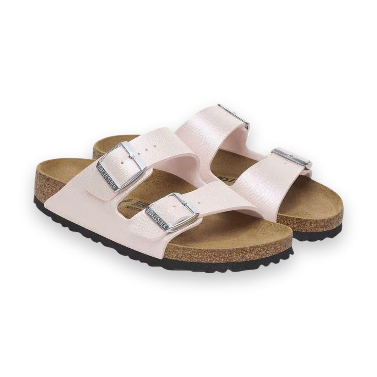 Suola EVA ammortizzante e dettaglio trama Saffiano luxury Birkenstock Arizona donna
