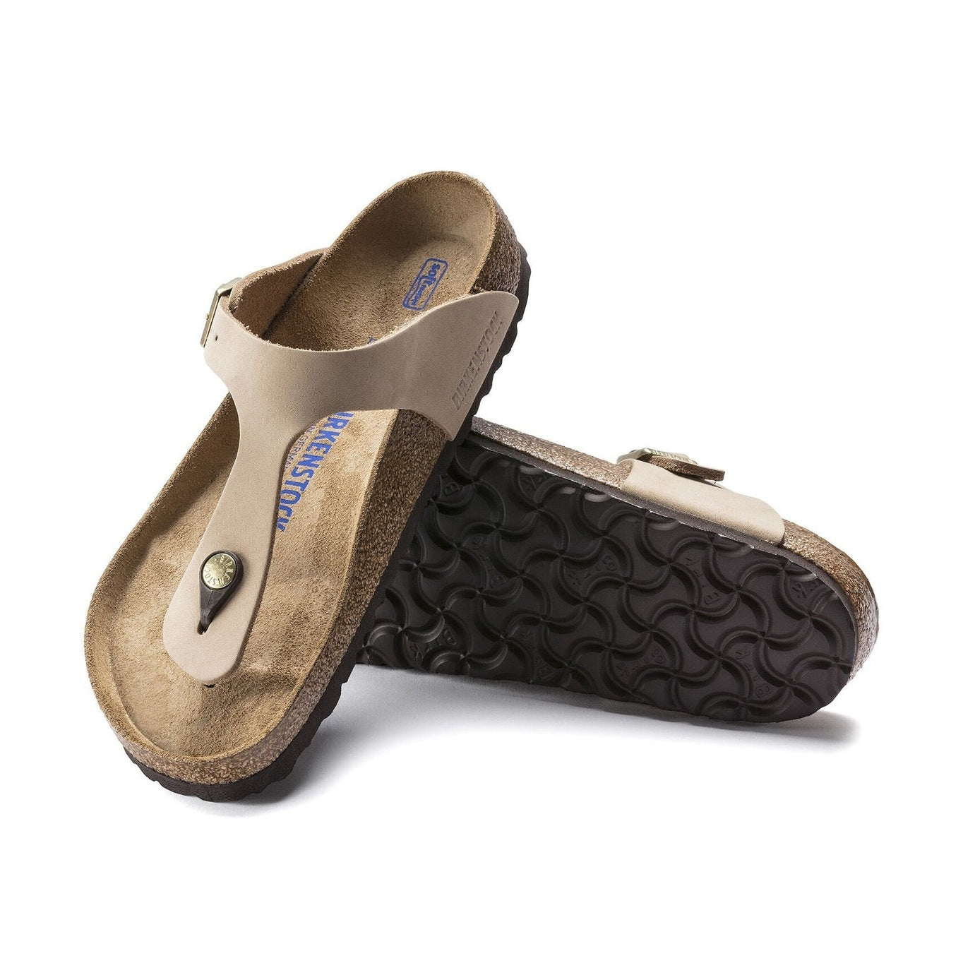 Divaricatore anatomico morbido in pelle Nubuck Birkenstock Gizeh Classic donna