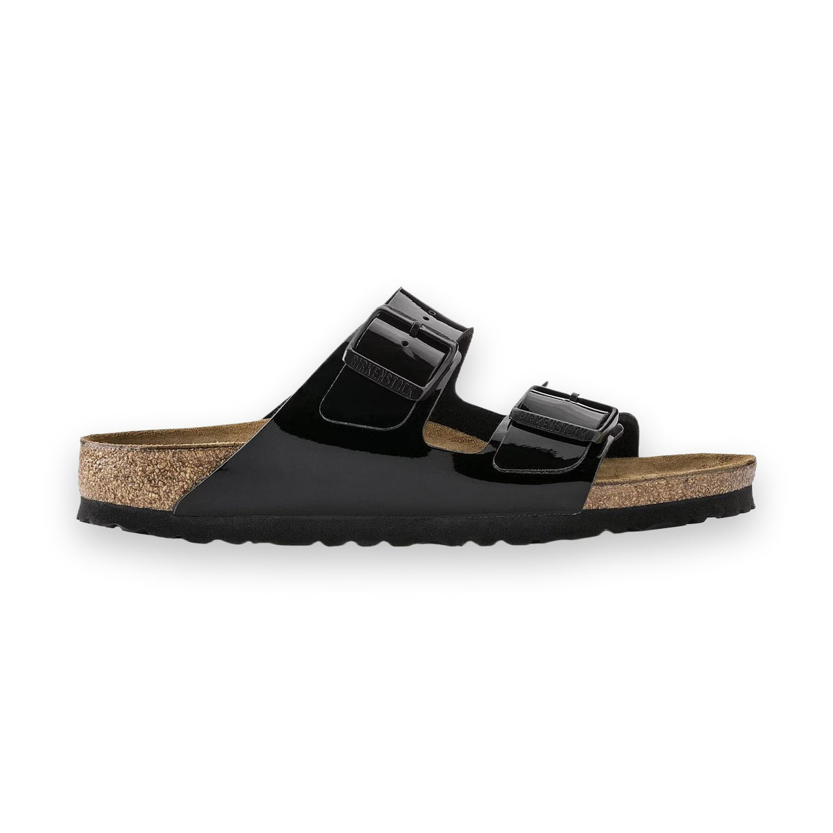 Sandalo Birkenstock Arizona Donna in Birko-Flor mostrato su sfondo bianco.