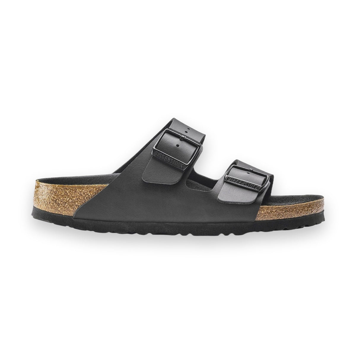 Birkenstock Arizona Donna sandali in Birko-Flor nero con doppia fascia regolabile personalizzata.