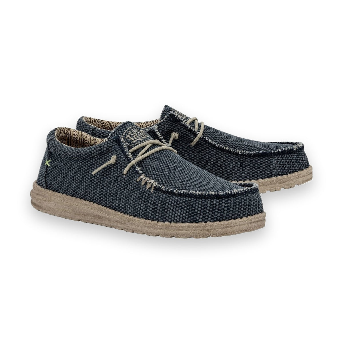HeyDude Wally Braided mocassino uomo in tela — vista frontale