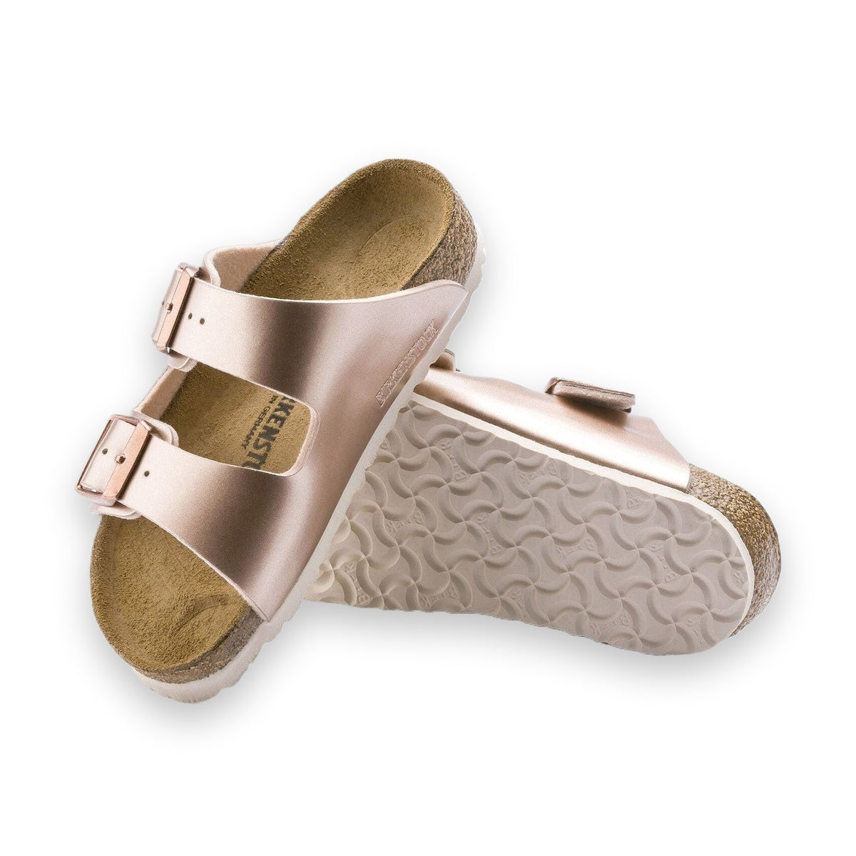 Dettaglio fibbie metalliche regolabili sandalo Birkenstock Arizona Kids