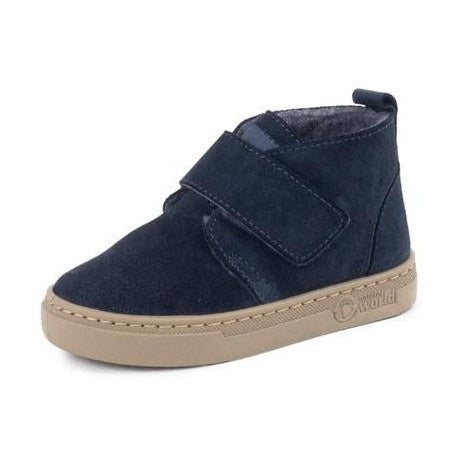 Scarpa Natural World Blas bambino in pelle con fodera in pelliccia e chiusura velcro vista laterale