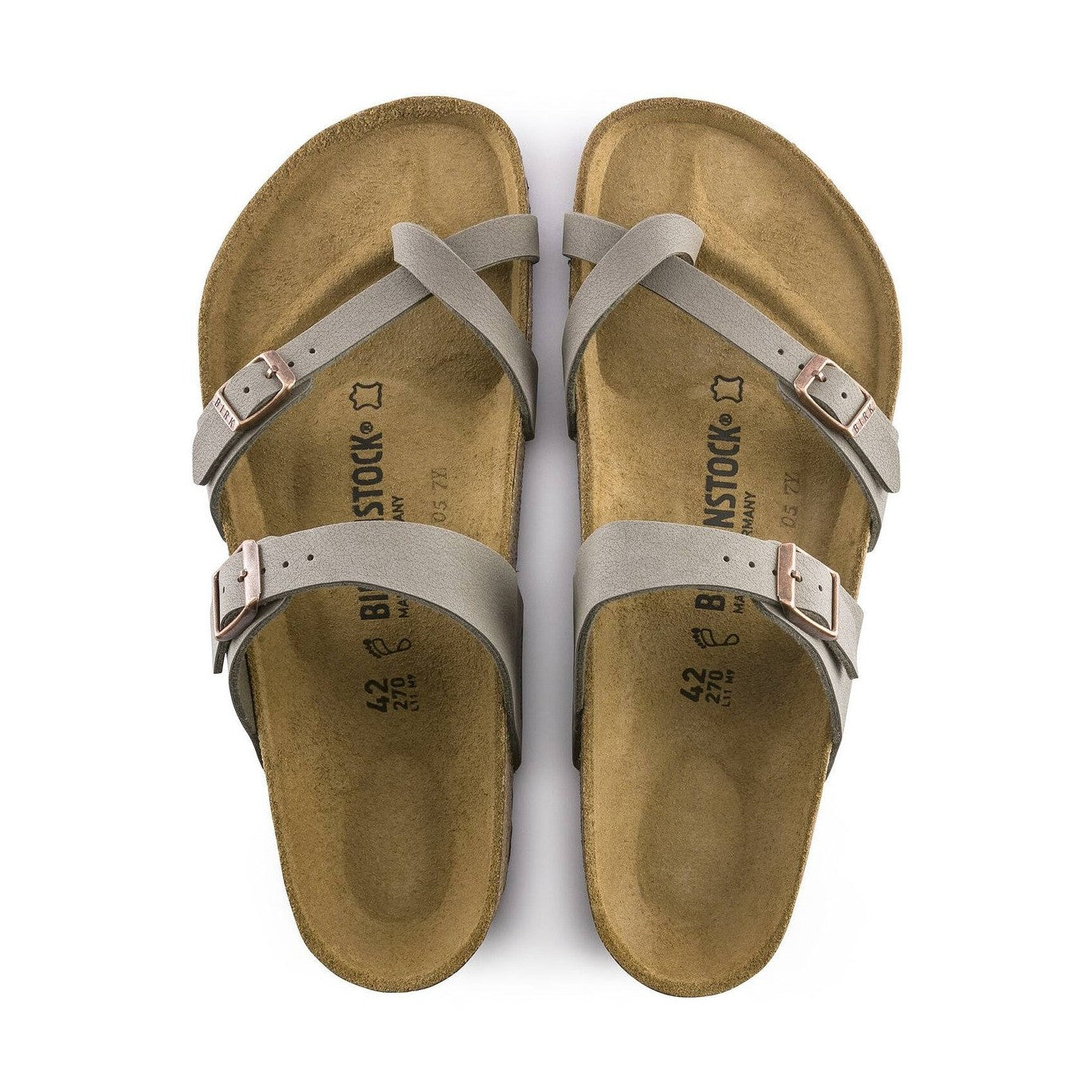 Birkenstock Mayari unisex sandalo infradito design incrociato vista dall'alto