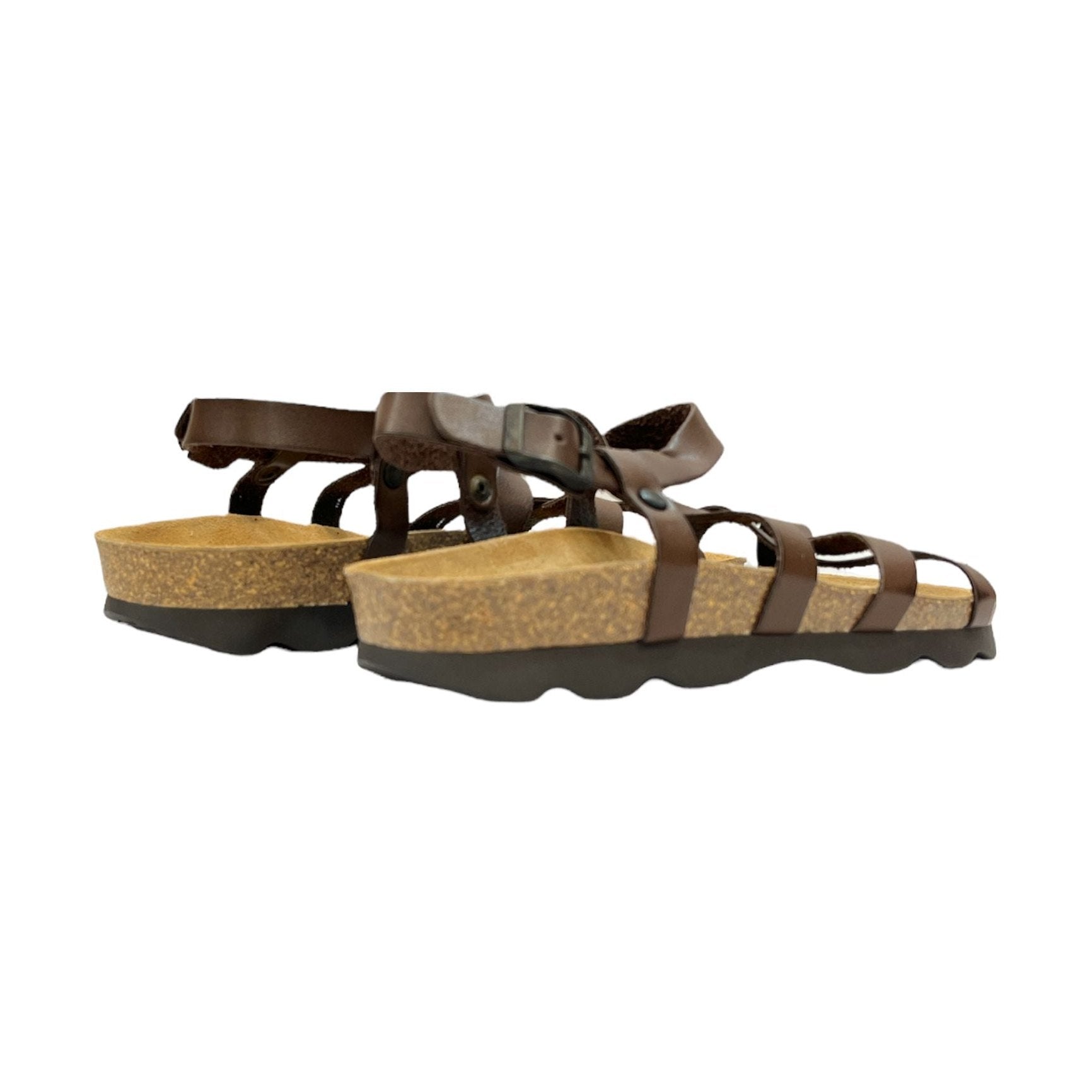 CH14 Sandalo a fasce incrociate da donna NATUNED con cinturino regolabile alla caviglia eplantare in lattice anatomico comfort