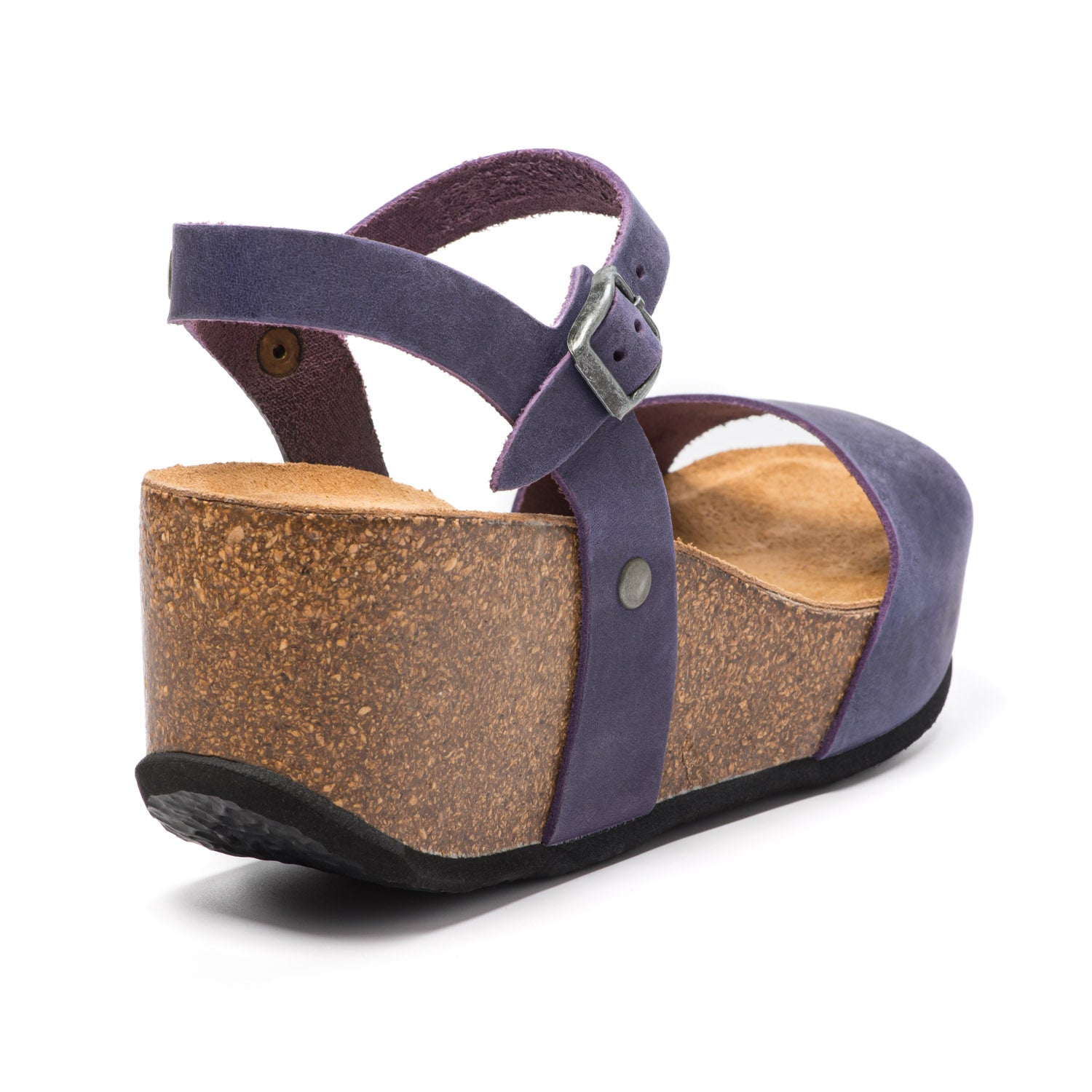 CH10 - NATUNED Sandalo a fascia larga con cinturino regolabile e zeppa da donna plantare in lattice anatomico comfort