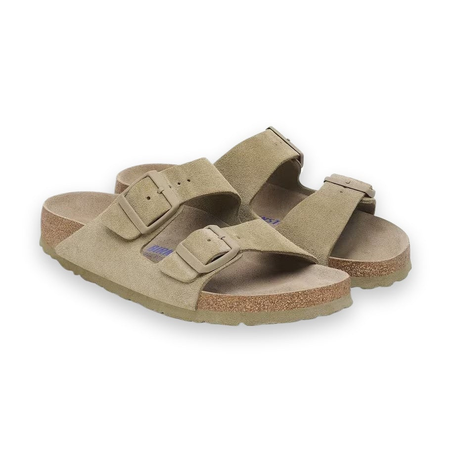 Suola EVA ammortizzante e profilo sughero Birkenstock Arizona pelle scamosciata