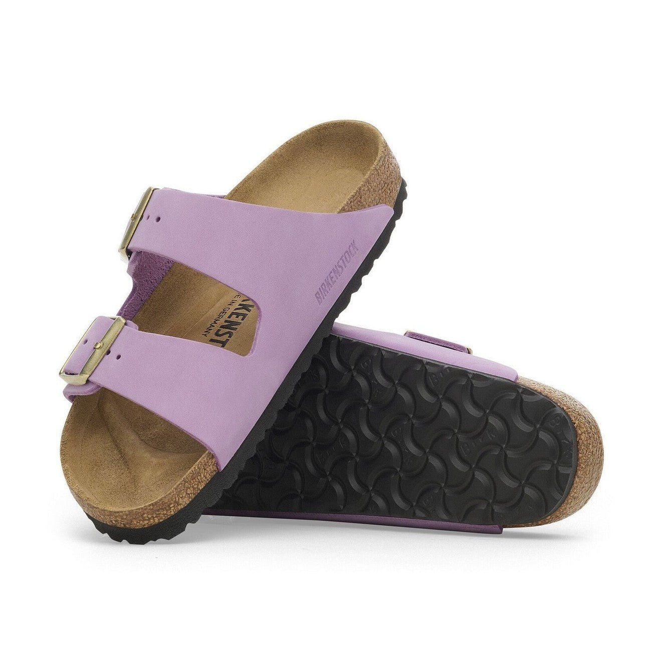 Sottopiede in pelle scamosciata traspirante e suola EVA Birkenstock Arizona Classic Nubuck donna