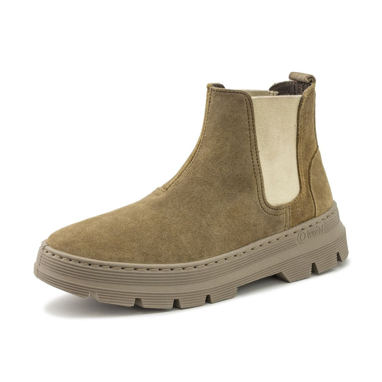 Stivaletto Chelsea Natural World Eda donna in pelle scamosciata con inserti elastici laterali vista laterale
