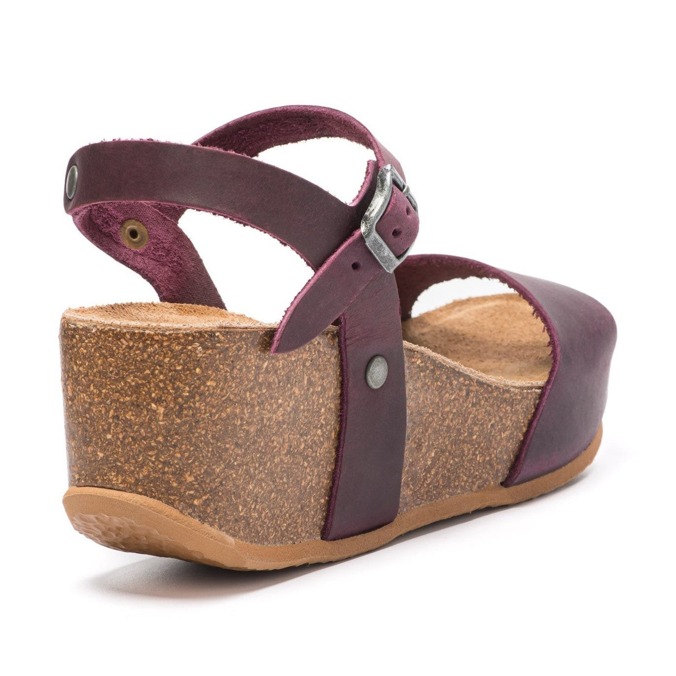 CH10 - NATUNED Sandalo a fascia larga con cinturino regolabile e zeppa da donna plantare in lattice anatomico comfort