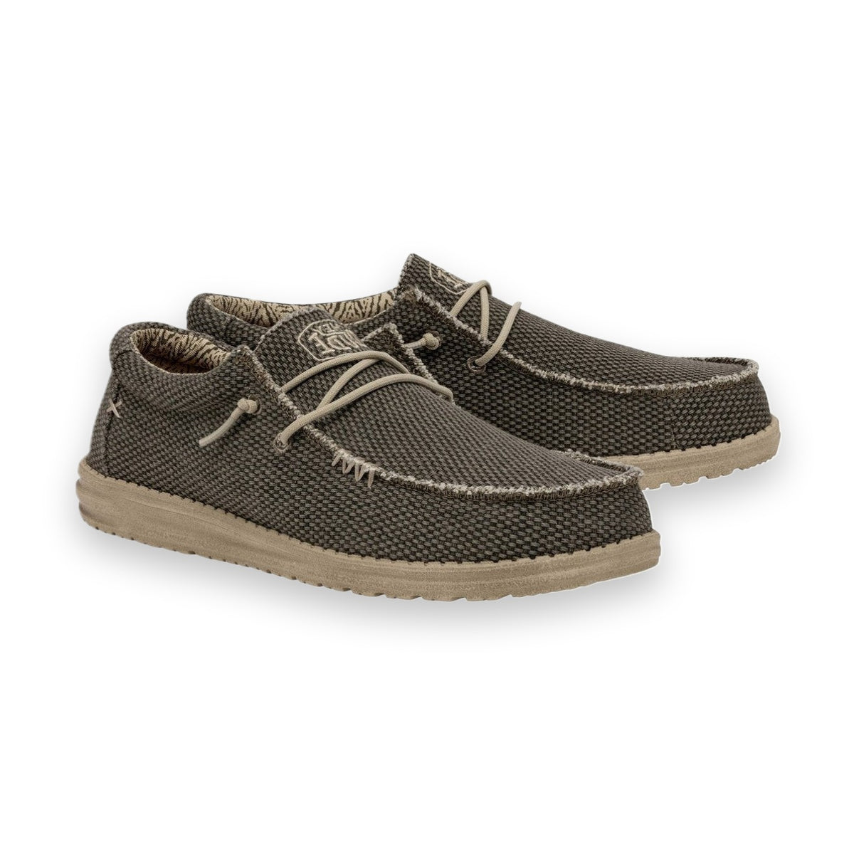 HeyDude Wally Braided mocassino uomo in tela — vista laterale
