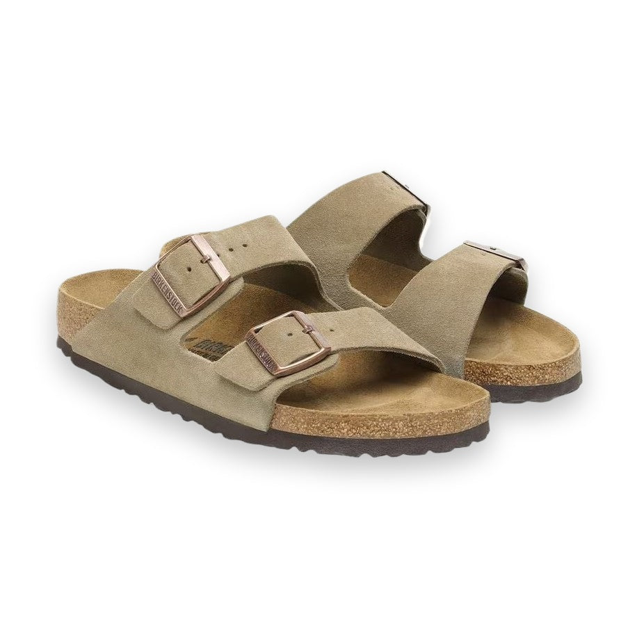 Birkenstock Arizona unisex pelle scamosciata vista angolata due fasce