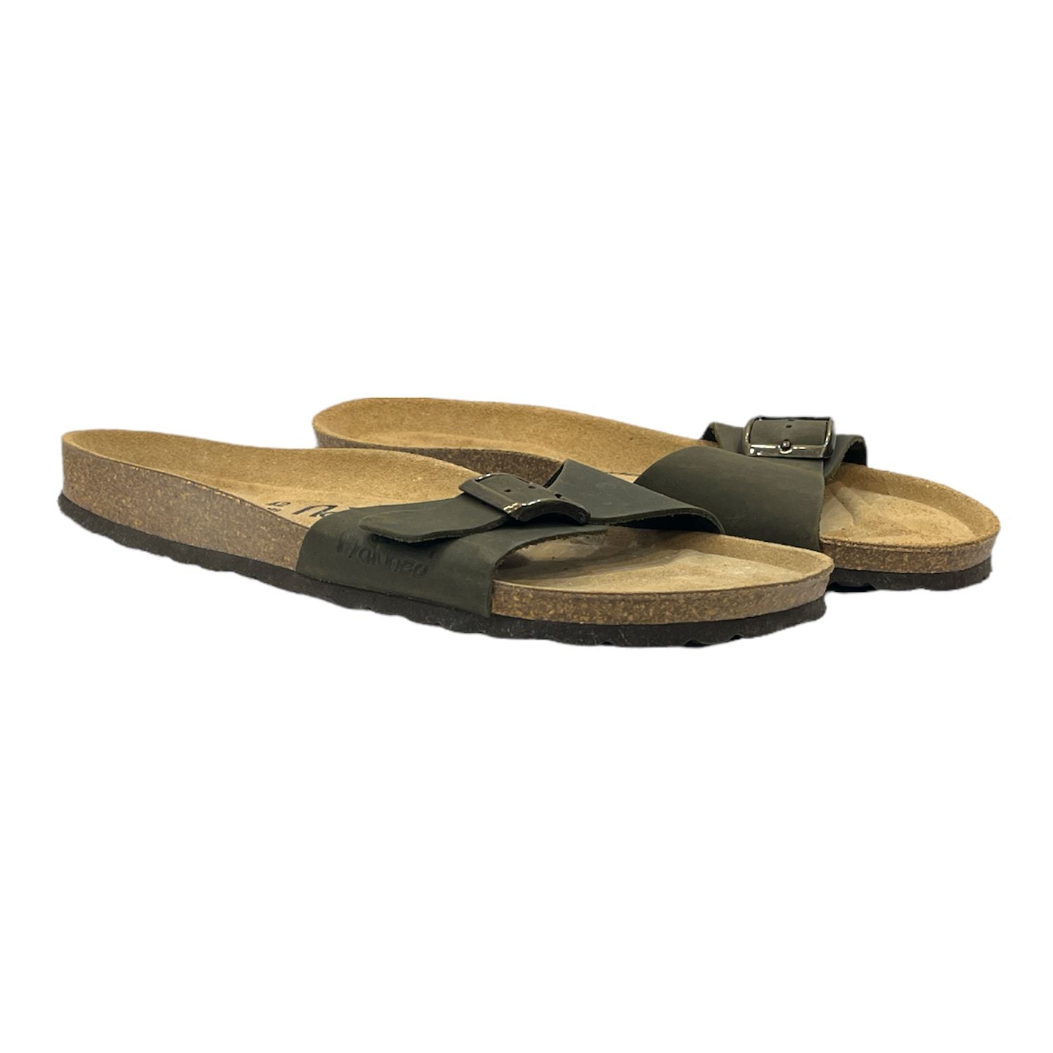 CH17-CUOIO Sandalo a fascia larga da donna e da uomo NATUNED con fibbia regolabile plantare in lattice anatomico comfort