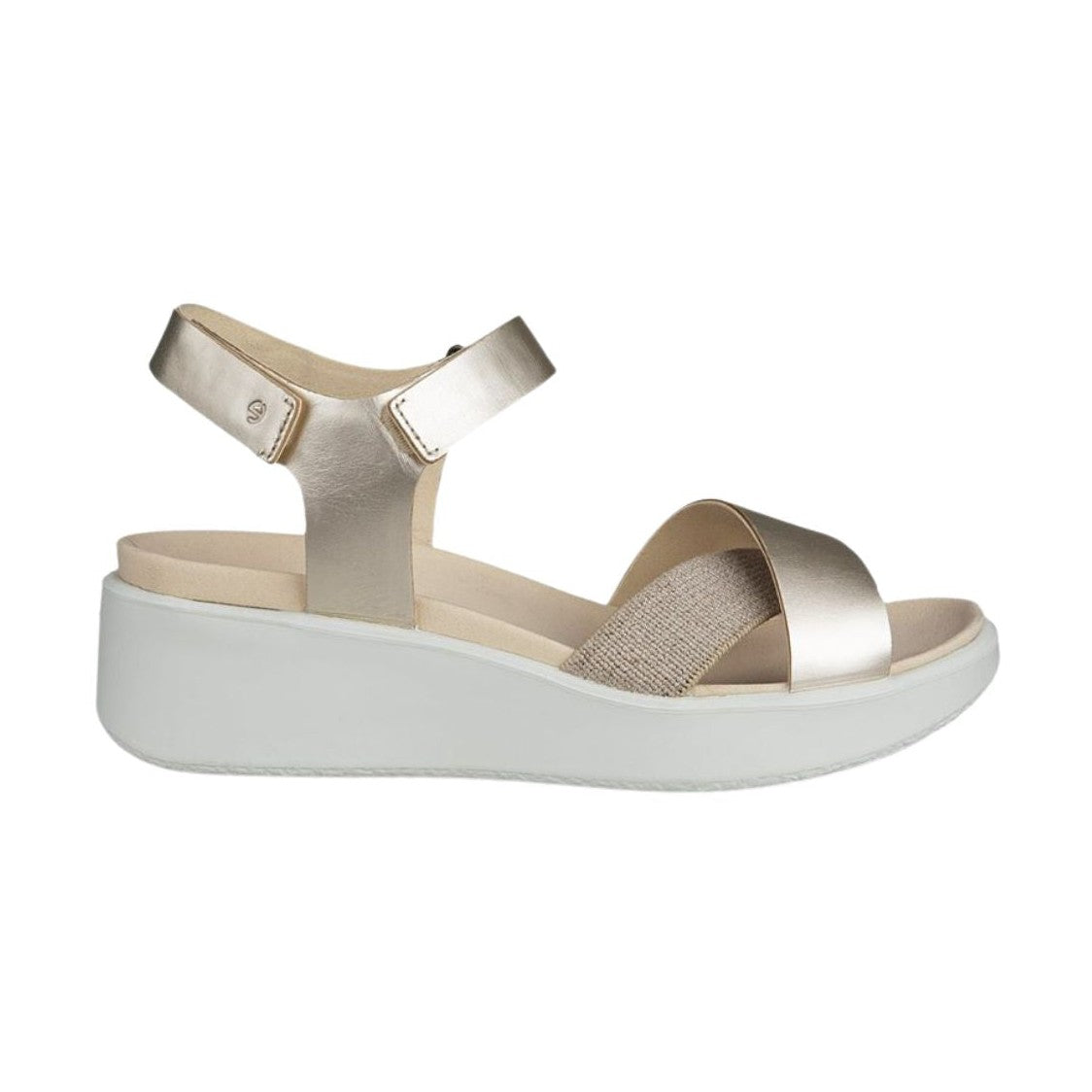 Sandalo da donna ECCO Flowt Wedge LX con zeppa leggera in pelle premium
